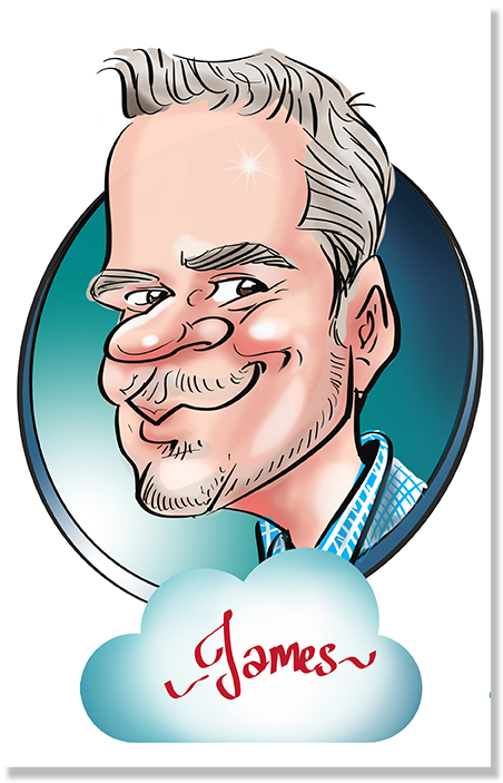 Egnyte tradeshow badge caricature example